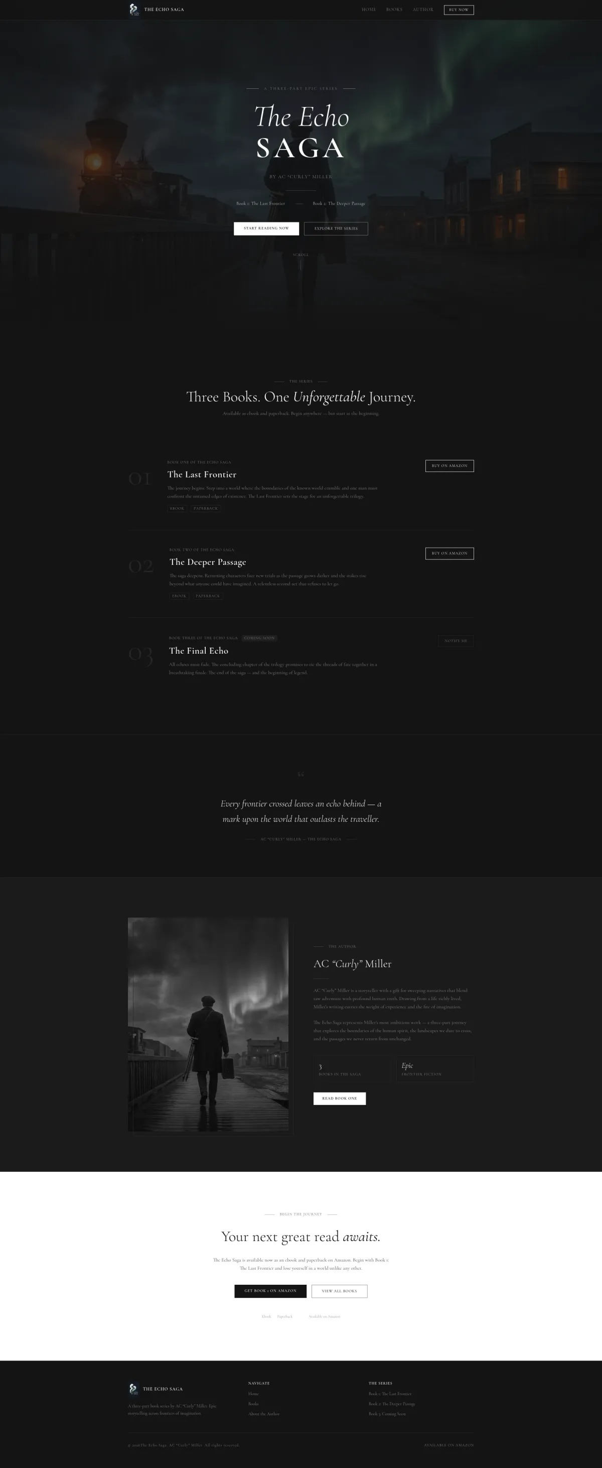 The Echo Saga website screenshot